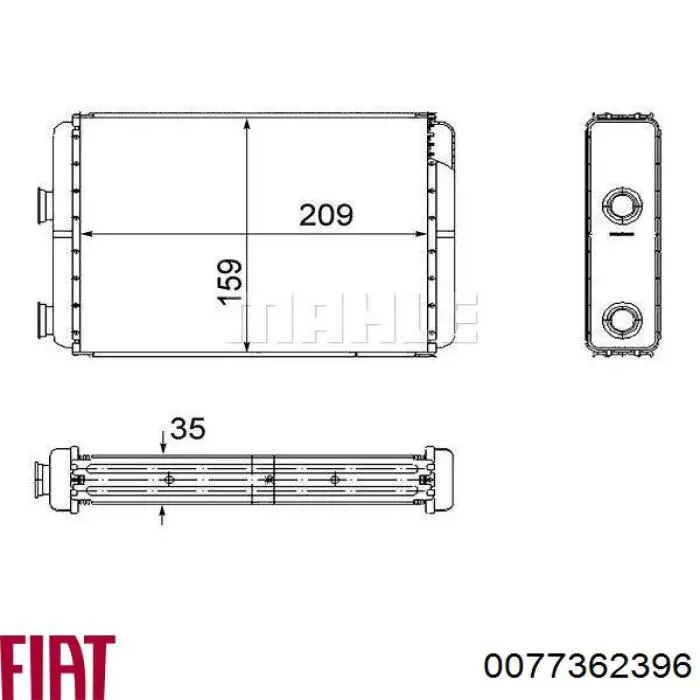 Радиатор печки 0077362396 Fiat/Alfa/Lancia