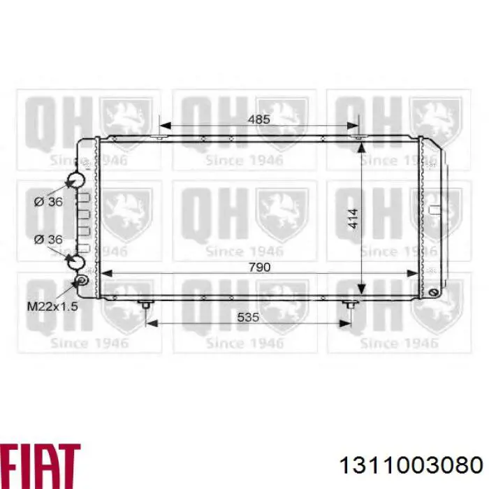 Купить 1311003080 Fiat/Alfa/Lancia Радиатор водяной