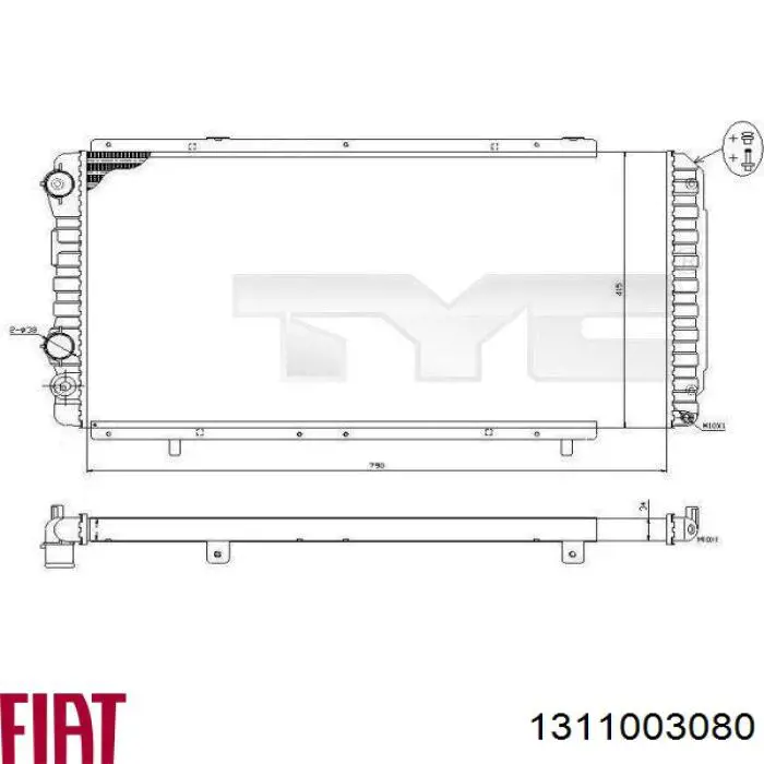 Радиатор 1311003080 Fiat/Alfa/Lancia
