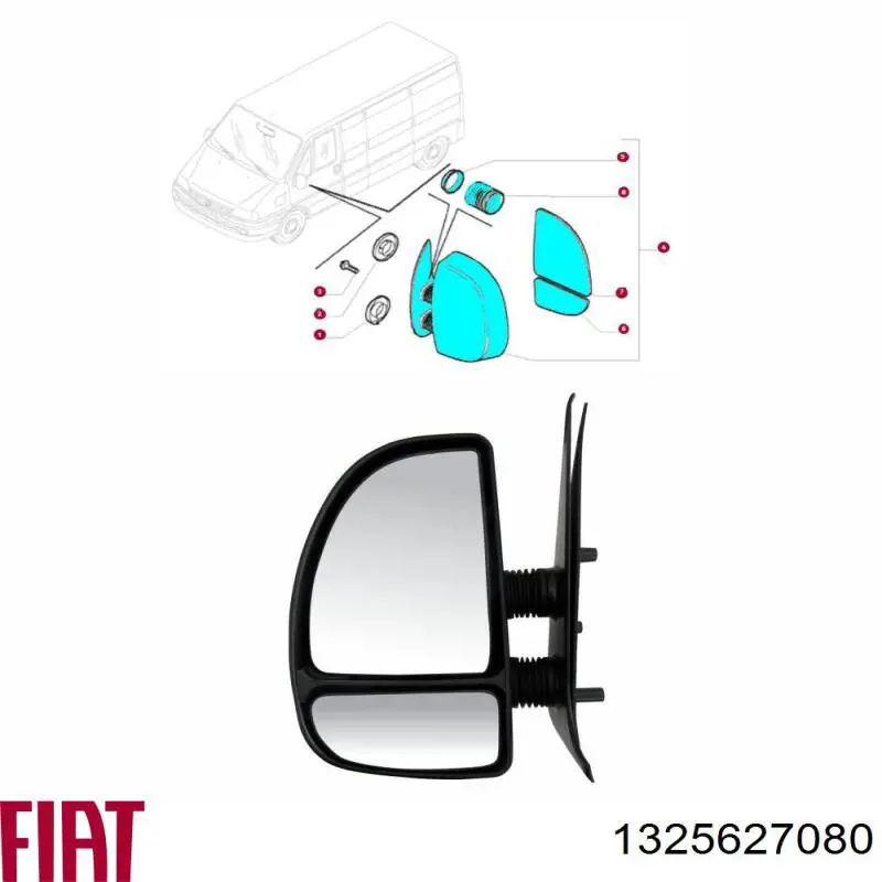 Зеркало заднего вида, левое Fiat/Alfa/Lancia 1325627080 цена, от 60.26 USD