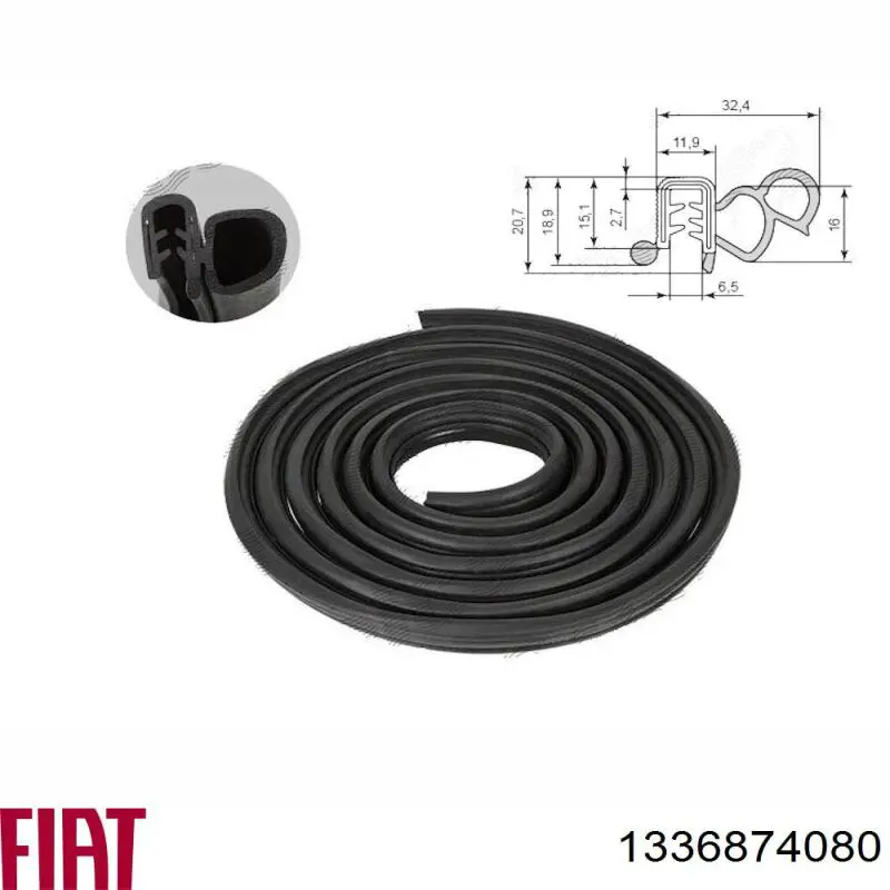 Уплотнитель двери передней (на кузове) Fiat/Alfa/Lancia 1336874080 цена, от 181.87 USD