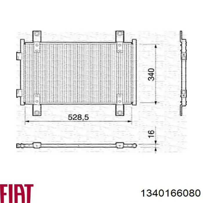 Радиатор кондиционера 1340166080 Fiat/Alfa/Lancia
