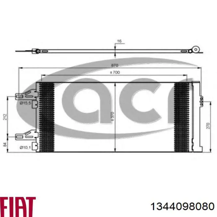 1344098080 Fiat/Alfa/Lancia радиатор кондиционера