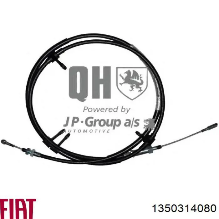 1350314080 Fiat/Alfa/Lancia Трос стояночного тормоза передний