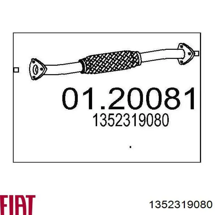 00001731QL Peugeot/Citroen Труба выхлопная от катализатора