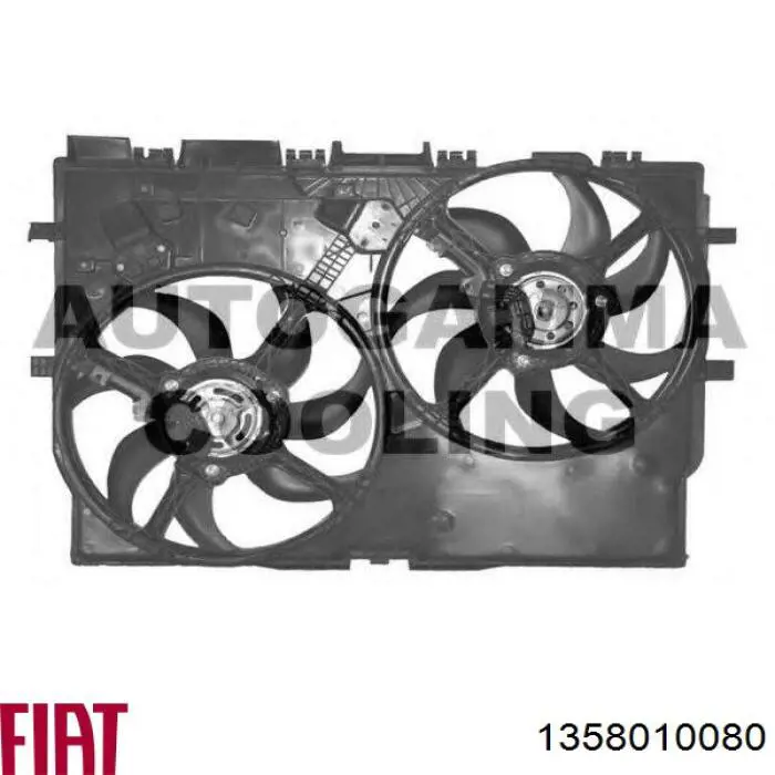 Купить 1358010080 Fiat/Alfa/Lancia Диффузор вентилятора в сборе с мотором и крыльчаткой
