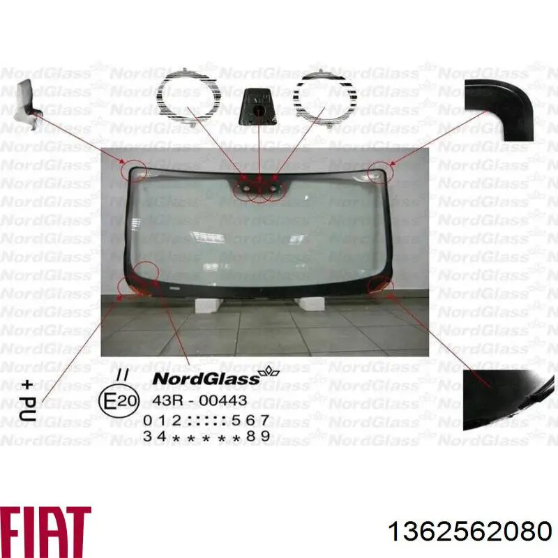 1340425080 Fiat/Alfa/Lancia стекло лобовое