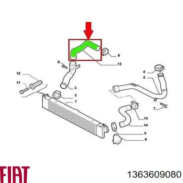 Патрубок интеркулера ORK1363609080 GP
