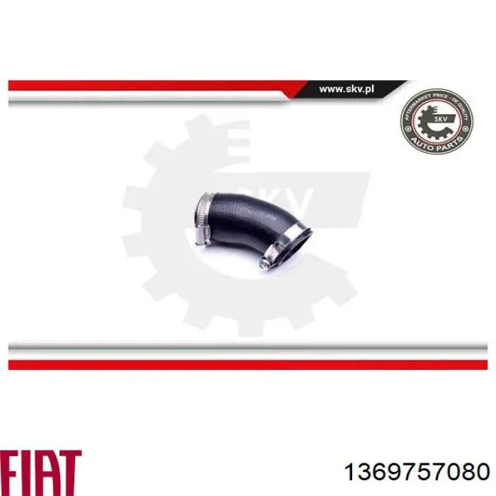 1369757080 Fiat/Alfa/Lancia шланг (патрубок интеркуллера верхний левый)