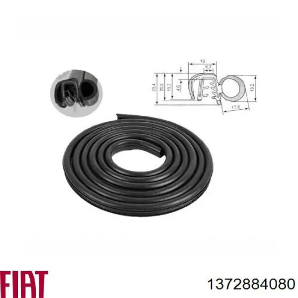 1372884080 Fiat/Alfa/Lancia Уплотнитель двери передней, правой (на двери)