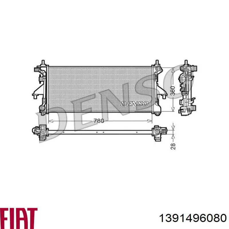 Радиатор 1391496080 Fiat/Alfa/Lancia
