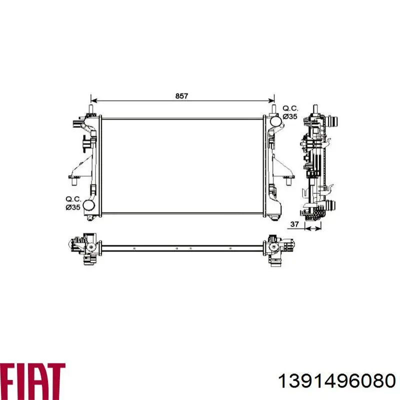 Радиатор охлаждения двигателя Fiat/Alfa/Lancia 1391496080 цена, от 137.02 USD