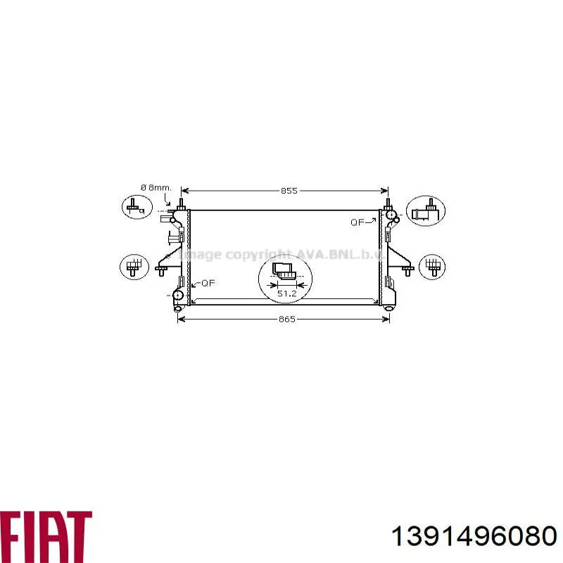 Купить 1391496080 Fiat/Alfa/Lancia Радиатор водяной