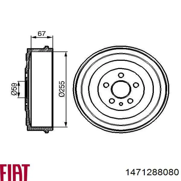 Тормозной барабан 1471288080 Fiat/Alfa/Lancia