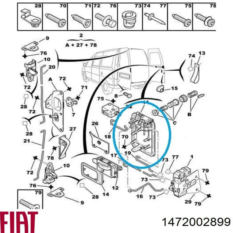 1472002899 Fiat/Alfa/Lancia ручка двери задней (распашной правая наружная)