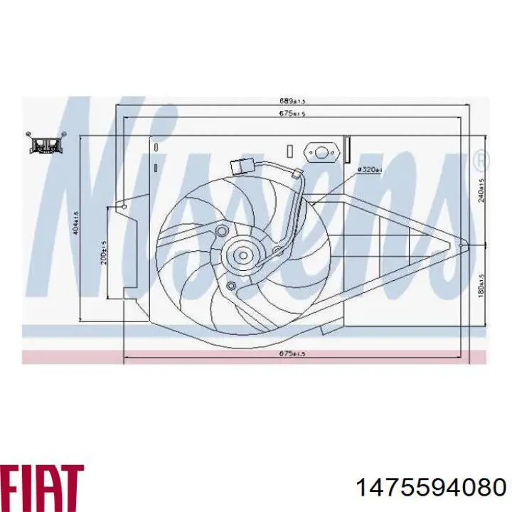 Электровентилятор охлаждения 1475594080 Fiat/Alfa/Lancia