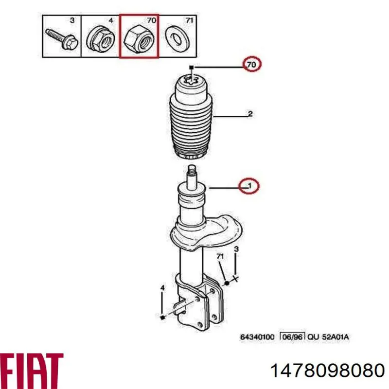 Стойка амортизатора передняя Fiat/Alfa/Lancia 1478098080 цена, от 44.22 USD
