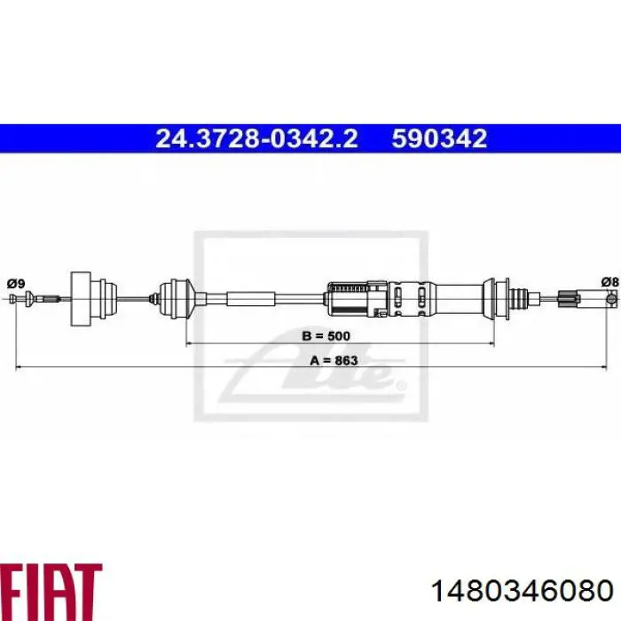 Трос сцепления Fiat/Alfa/Lancia 1480346080 цена, от 19.22 USD