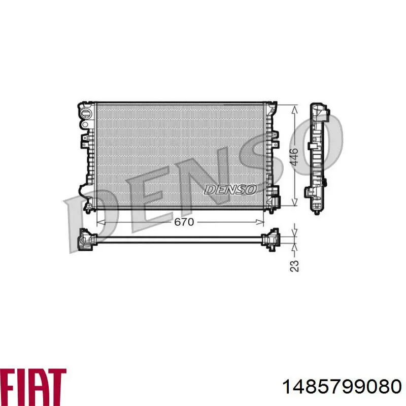 Купить 1485799080 Fiat/Alfa/Lancia Радиатор водяной