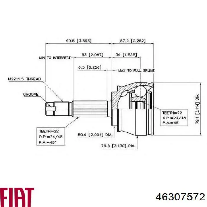 Граната колесная Fiat/Alfa/Lancia 46307572 цена, от 30.75 USD