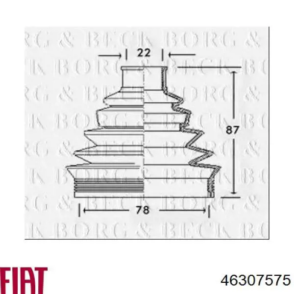 Купить 46307575 Fiat/Alfa/Lancia Пыльник гранаты наружный, передний