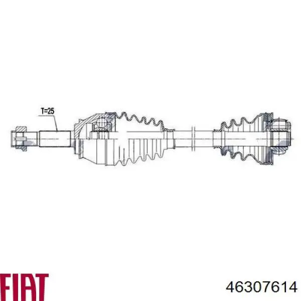 Полуось (привод) передняя левая 46307614 Fiat/Alfa/Lancia