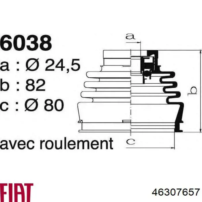 Купить 46307657 Fiat/Alfa/Lancia Пыльник гранаты внутренний, передней полуоси