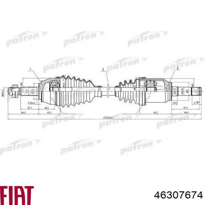 Купить 46307674 Fiat/Alfa/Lancia Привод в сборе левый