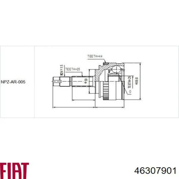 46307901 Fiat/Alfa/Lancia junta homocinética externa dianteira