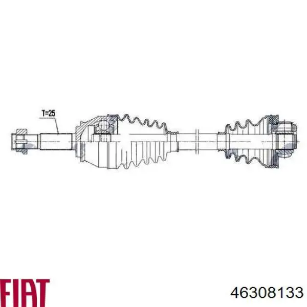 Левая полуось 46308133 Fiat/Alfa/Lancia