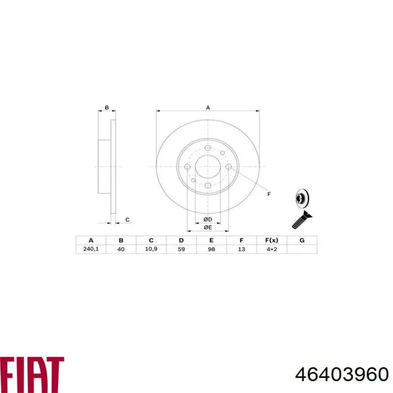 Задний тормозной диск Fiat/Alfa/Lancia 46403960 цена, от 22.16 USD