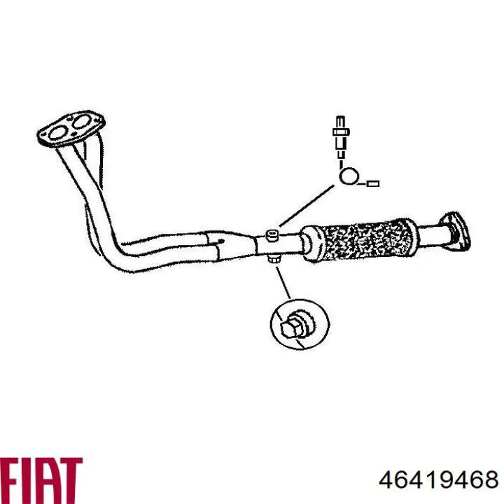46419468 Fiat/Alfa/Lancia труба приемная (штаны глушителя передняя)