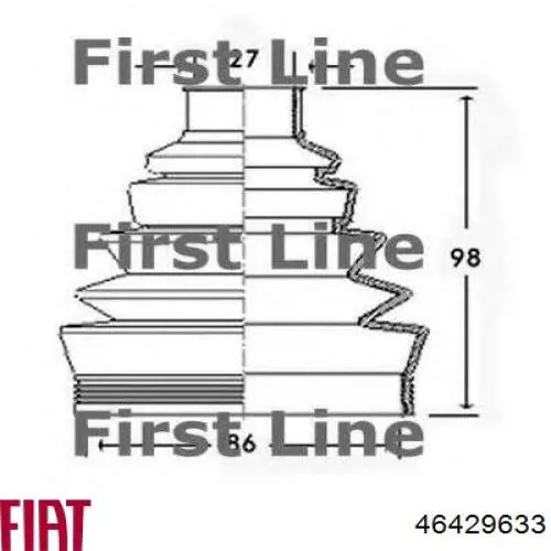 Купить 46429633 Fiat/Alfa/Lancia Пыльник гранаты наружный, передний
