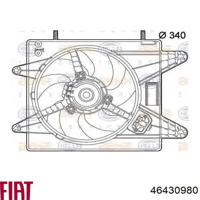46430980 Fiat/Alfa/Lancia Диффузор радиатора охлаждения в сборе с мотором