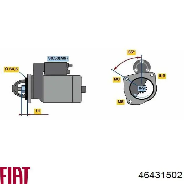 Стартер 46431502 Fiat/Alfa/Lancia