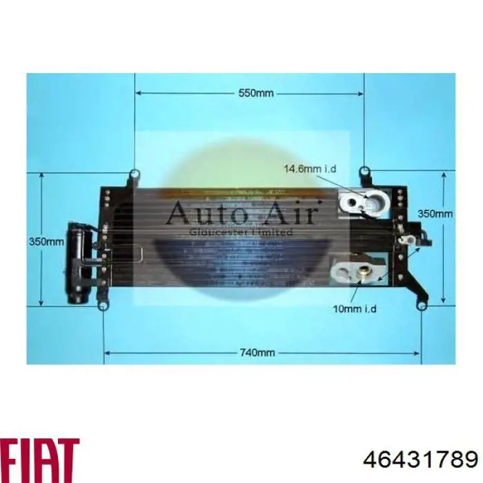 Конденсатор кондиционера Fiat/Alfa/Lancia 46431789 цена, от 307.40 USD