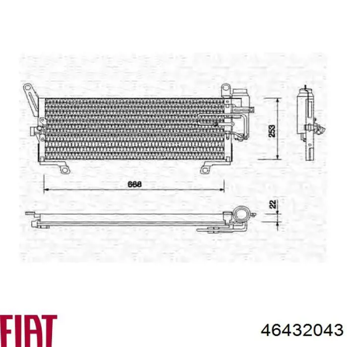 Купить 46432043 Fiat/Alfa/Lancia Радиатор системы охлаждения кондиционера