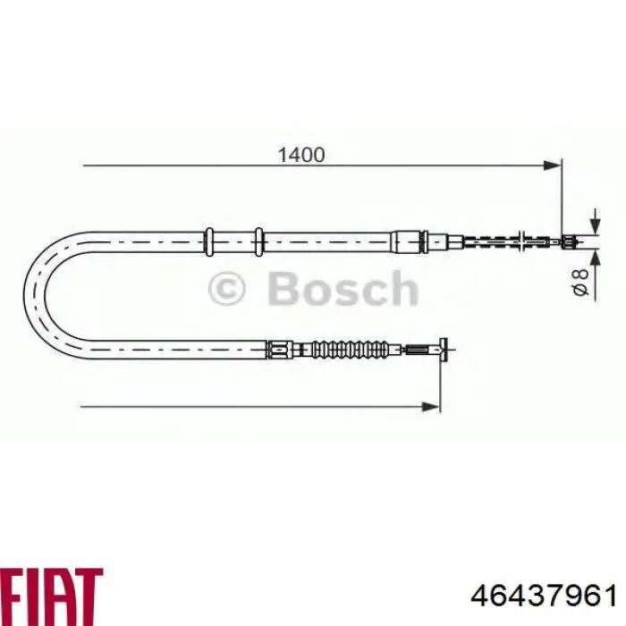 Задний трос ручника 46437961 Fiat/Alfa/Lancia