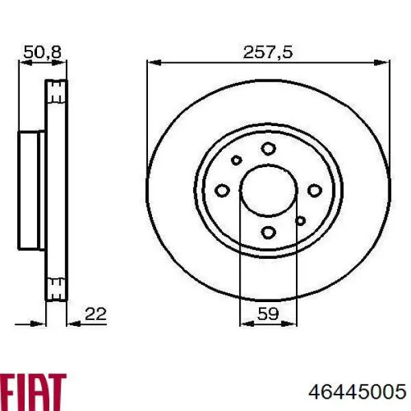 Передние тормозные диски 46445005 Fiat/Alfa/Lancia