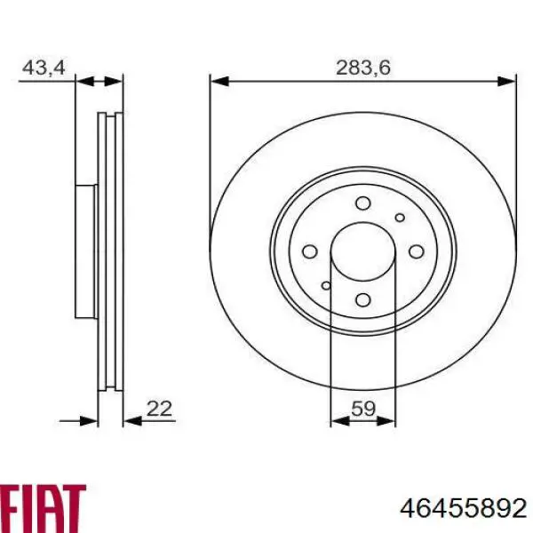 Тормоз дисковый передний Fiat/Alfa/Lancia 46455892 цена, от 30.00 USD