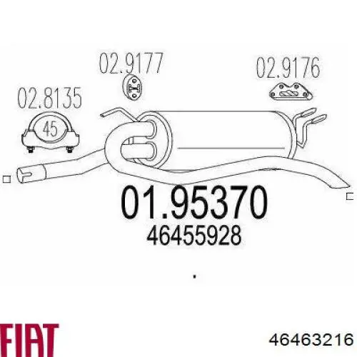 46463216 Fiat/Alfa/Lancia Выхлопная труба