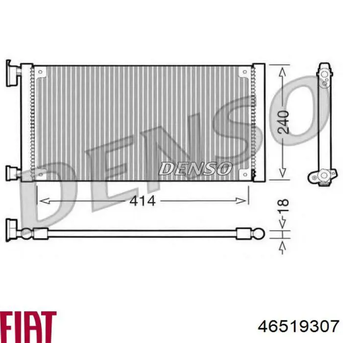 Радиатор кондиционера 46519307 Fiat/Alfa/Lancia