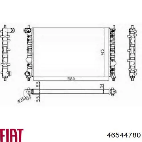 Купить 46544780 Fiat/Alfa/Lancia Радиатор водяной