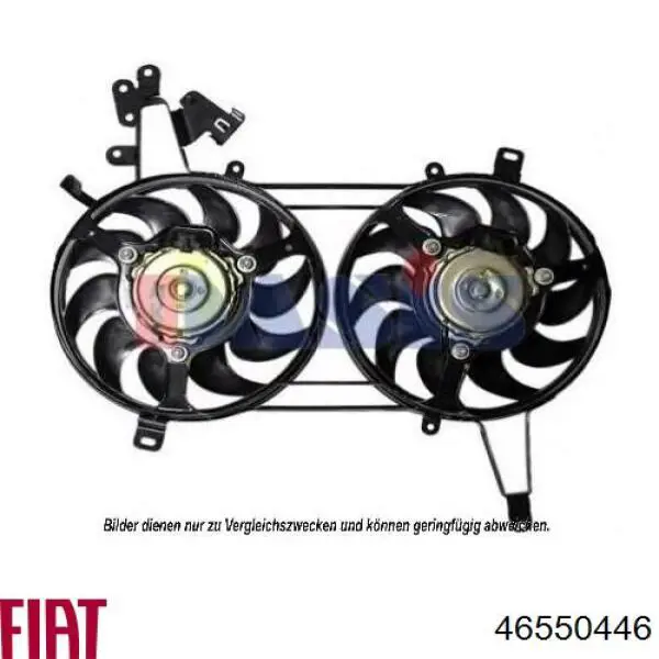 46550446 Fiat/Alfa/Lancia диффузор радиатора охлаждения, в сборе с мотором и крыльчаткой