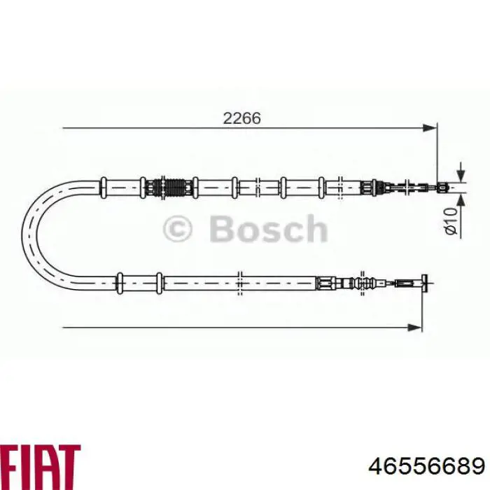 Трос ручника 46556689 Fiat/Alfa/Lancia