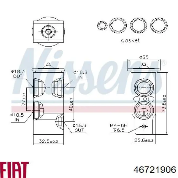 Клапан TRV кондиционера 46721906 Fiat/Alfa/Lancia