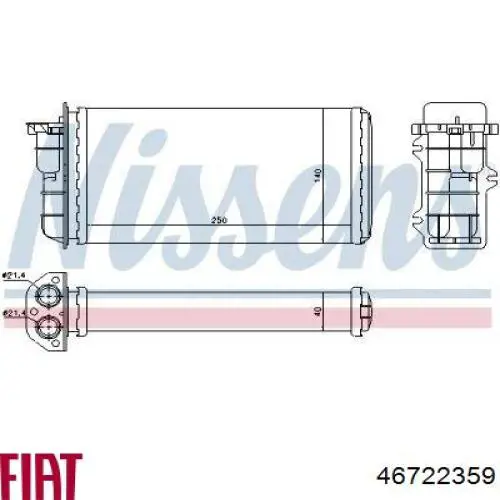 Радиатор печки (отопителя) Fiat/Alfa/Lancia 46722359