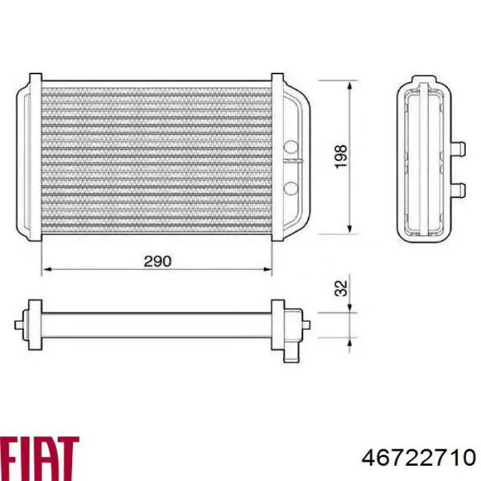 Радіатор пічки (обігрівача) 46722710 Fiat/Alfa/Lancia