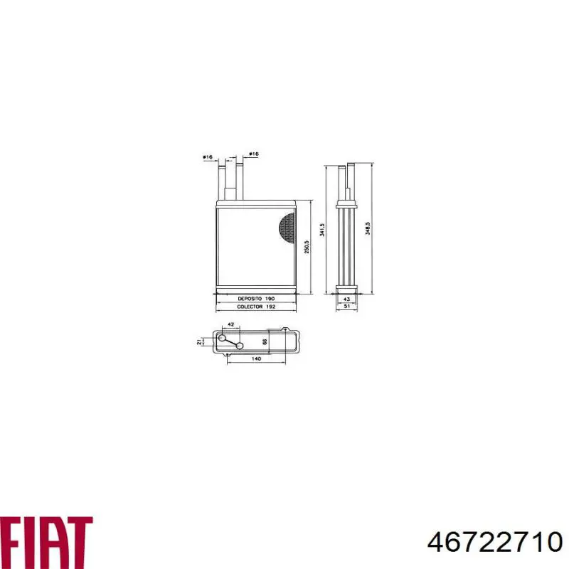 Радиатор печки (отопителя) Fiat/Alfa/Lancia 46722710 цена, от 30.34 USD