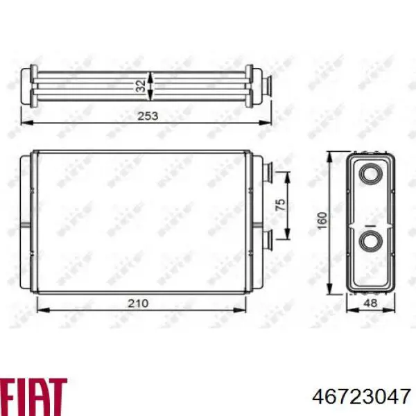 Радиатор печки 46723047 Fiat/Alfa/Lancia